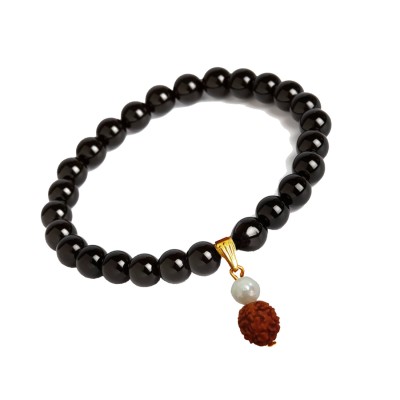 Crystal Bracelet Rudraksha Charm by Menjewell